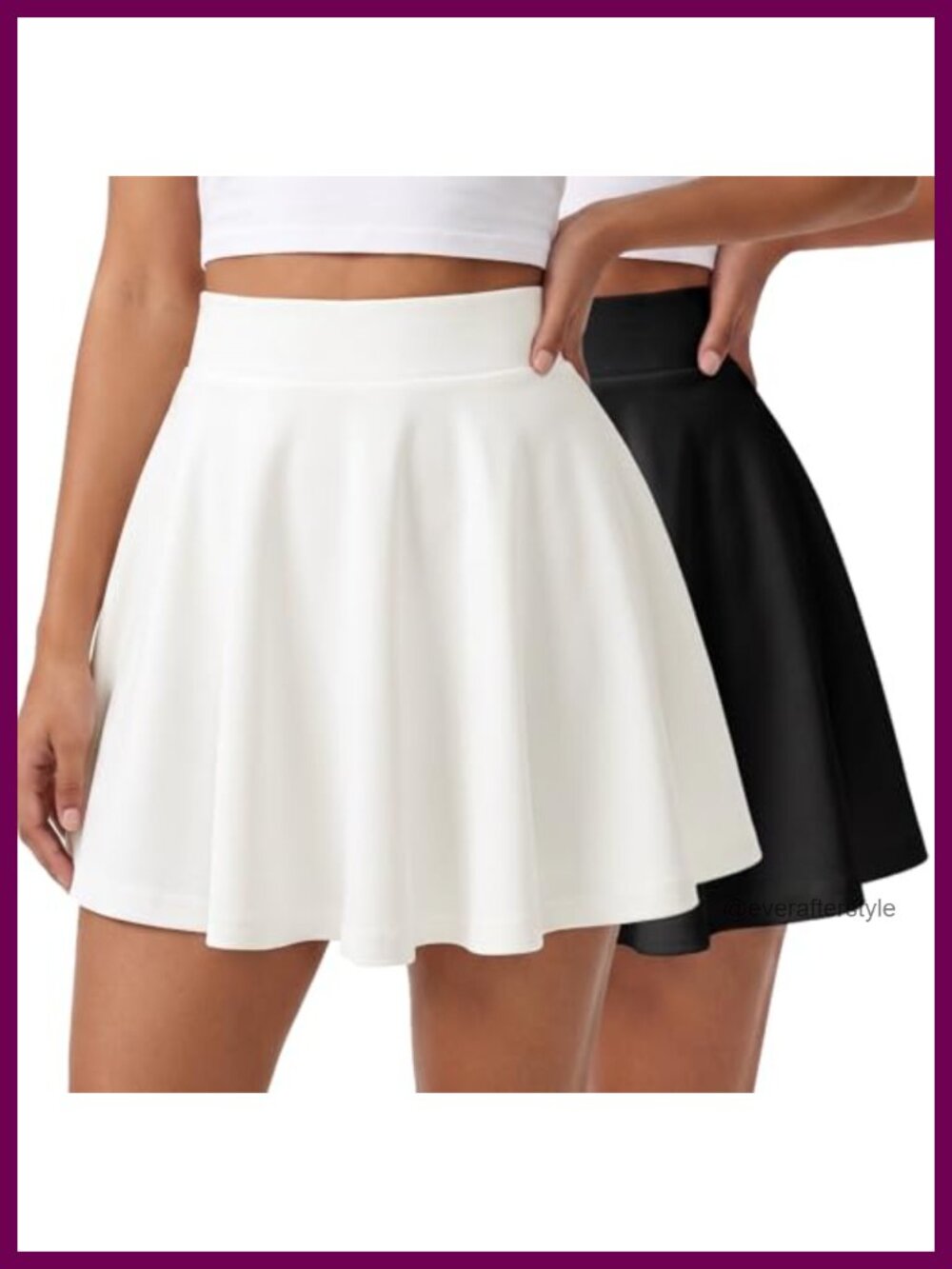 Women 2 Pack Mini Skater Skirt High Waisted A Line Flowy Flared Polyester